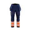 Pantalon de travail softshell haute visibilité Classe 1 1821 - Marine/Orange image 0