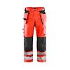 Pantalon de travail aéré haute-visibilité +stretch poches flottantes - Rouge fluo/Noir image 0