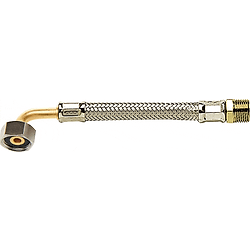 Flexible Tressé Inox Coudé STANDARD - Sanitaire - Tuyau Ø8mm avec joint - Femelle/Male image