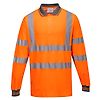 Polo coton majoritaire manches longues Orange image 2