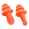 Lot de 50 paires de bouchons d'oreilles réutilisable en TPR avec cordon (50 Paires) Orange image 0