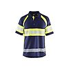 Polo de travail haute visibilité anti-UV 3338 - Marine/Jaune fluo image 0