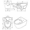 Cuvette WC suspendue Ancodesign sans bride - abattant frein de chute image 1