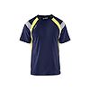 T-shirt de travail détails fluo 3332 - Marine/Jaune fluo image 0