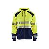 Sweat de travail zippé à capuche haute visibilité 3546 - Jaune fluo/Marine image 0