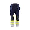 Pantalon de travail pour artisan Multinormes 1479 - Marine/Jaune fluo image 0