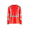 T-shirt de travail manches longues haute visibilité col V anti-UV anti-odeur 3383 - Rouge fluo image 0