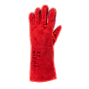 Lot de 5 paires de gants soudure anti-chaleur croûte vache rouge doublé molleton image 0