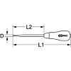 Poinçon avec lame traversante - manche en bois 6 mm - L.190 mm image 1