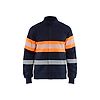 Sweat de travail zippé multinormes inhérent sans métal - Marine/Orange fluo image 0