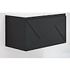Ensemble meuble suspendu salle de bain 4 tiroirs Noir Mat - Plan vasque excentré gauche ANCODESIGN - meuble suspendu + double vasque céramique + miroir LED image 1