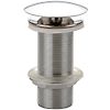 Bonde lavabo laiton chromé à écoulement libre - clapet fixe - Hauteur 100mm image 0