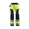 Pantalon de travail haute visibilité femme 7155 - Jaune fluo/Marine image 0