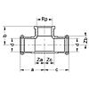 Raccord té mixte taraudé en cuivre à sertir - SANHA-Press Gas série 11130g-F image 1