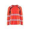 T-shirt de travail manches longues haute visibilité 3599 - Rouge/Noir image 0