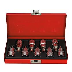 Coffret de 9 douilles tournevis TORX® percé 1/2'', T20 à T60 image