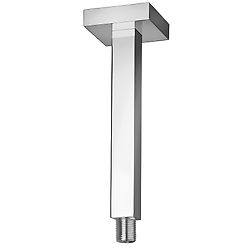 Bras de douche plafonnier carré avec fixation renforcée - Chrome image