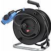 ENROULEUR A TAMBOUR 285MM H07RN-F 3G2,5, + TRIPLITE TRAVAIL EN HAUTEUR IP44 - 25M - NOIR image 0
