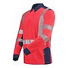 POLO MANCHES LONGUES FLUO SAFE XP ROUGE FLUO/BLEU MARINE image 5