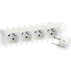 Blocs multiprises 4 prises 2P+T 16A - H05VV-F 3G1mm² - 1 mètre - Blanc image 1