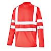 T-SHIRT MANCHES LONGUES BASE 2 ROUGE FLUO image 2