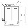 Caisson meuble sur pied Ancoflash à portes - blanc image 1