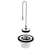 Bonde PVC évier inox avec grille inox, bouchon et chaînette image 0