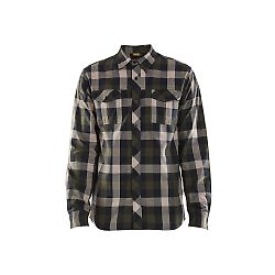 Chemise de travail flannelle 3299 - Vert Kaki/Noir L image