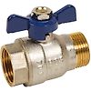 Vanne sphère laiton titré 4MS Bâtiment+ Mâle/Femelle BSP - manette bleue - Série 533 image 0