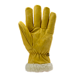 Lot de 6 paires de gants EUROWINTER ISLANDE - Cuir de vachette pleine fleur jaune - Fourrure synthétique en polyamide image