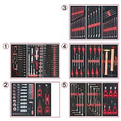 Composition d'outils 5 tiroirs pour servante, 311 pièces image