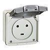 Prise Plexo complet 20A saillie - Gris - 2P+T image 0