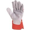 Lot de 60 paires de gants Manutention docker croûte vachette supérieure gris - toile rouge image 3