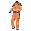 COMBINAISON 2 ZIP ORANGE FLUO/BLEU MARINE image 3