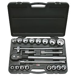 Coffret de douilles 12 pans en pouces et accessoires 3/4'', 21 pièces image