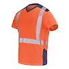 T-SHIRT MANCHES COURTES FLUO SAFE XP ORANGE FLUO/BLEU MARINE image 7