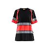 T-shirt de travail haute visibilité femme classe 1 3410 - Noir/Rouge fluo image 0