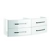Ensemble meuble salle de bain galbée 2 tiroirs double vasque Blanc Brillant - ANCODESIGN - meuble suspendu + vasque à poser + Panneau miroir  + Applique LED image 6