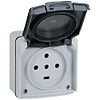 Prise étanche 3P+T+N 20A Plexo complet en saillie IP55 - gris image 0