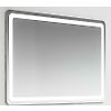Ensemble meuble suspendu salle de bain 4 tiroirs Blanc Laqué - Plan vasque excentré gauche ANCODESIGN - meuble suspendu + double vasque céramique + miroir LED image 4
