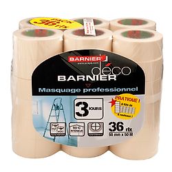 Pack de 36 rouleaux - Ruban adhésif de masquage peinture image