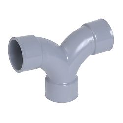 Coude PVC Vidange double parallèle 90° Femelle-Femelle image