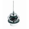 Bonde lavabo/bidet PVC avec grille inox, bouchon et chaînette image 0