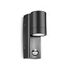 Applique murale ronde EDEN GU10 + détecteur IR (sans ampoule LED 7W max) IP44 - Noir image 0