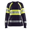 T-shirt de travail manches longues retardant flamme femme 3494 - Marine/Jaune fluo image 0