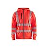 Sweat de travail à capuche zippé haute visibilité 3565 - Rouge fluo image 0