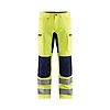 Pantalon de travail haute visibilité stretch artisan 1585 - Jaune fluo/Marine image 0