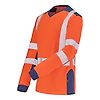 T-SHIRT MANCHES LONGUES FLUO SAFE XP ORANGE FLUO/BLEU MARINE image 5