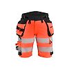 Short de travail stretch 4D haute-visibilité avec poches flottantes femme feMyanMare - Rouge fluo/Noir image 0