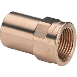 Raccord droit bronze à sertir embout Mâle - Femelle fixe à visser image